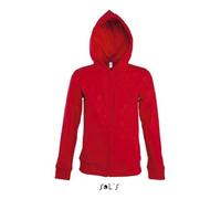 Veste Femme - SOL'S - Seven - Rouge - Molleton 280 - Capuche doublée L
