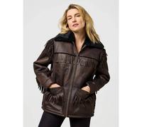 Wrangler Fringe Relaxed Fit Jacket Marron L Femme
