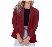 Veste FemmeBlazer Loose Jacket Classique Couleur unie Boutonné Jacket Manches Longue Bureau Business Manteau Confortable Vintage Tenues Décontractées Travail Veste Manteau avec Boutons Poches (RD1, M)
