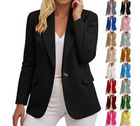 Veste FemmeBlazer Loose Jacket Classique Couleur unie Boutonné Jacket Manches Longue Bureau Business Manteau Décontractées Tailleur Slim Fit Veste Vintage Manteau avec Boutons Poches (S)