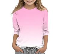 Veste Fille Grande Taille Hiver col du cou, haut de sport décontracté, chemisier à manches à motifs, 314 ans Haut Fille Dentelle (Pink, 4-5 Years)