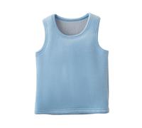 Veste Fille Polaire Chic Girl's Autumn and Winter Solid Color Warmth Padded Vest Robe Gilet Pull Fille (Blue, 3-4 Years)