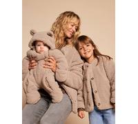 Veste fille sherpa doublée léopard collection capsule mère-fille taupe 12A