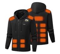Veste gilet chauffante Is.le of M.a.n T.T, Hommes Activités de plein air Jacket chaude, pour la randonnée au chaud et au travail(4XL)