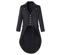 Veste gothique homme Manteau médiéval de la Renaissance Veste Steampunk vintage queuedemorue médiévale gothique victorien costume victorienne d'Halloween vampire pirate carnaval cospla d'Halloween