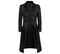 Veste Gothique Steampunk Homme Elégant Veste Adulte Pas Cher Manteau Long Cosplay Steampunk Gothique Smoking Slim Fit Manteau Redingote Homme Grande Taille Pour Queue-De Victorien Costume D'halloween