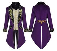 Veste gothique Steampunk pour homme, veste de frac médiévale pour homme,Redingote victorienne Steampunk | Costume de renaissance d'Halloween pour veste de , veste de capitaine, costume de