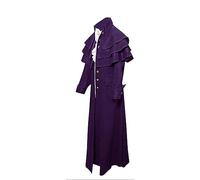 Veste Gothique Steampunk pour Homme, Veste Gothique Homme, Victorienne Renaissance Manteau Vintage Classique Halloween Costume Cour Carnaval Cosplay Vêtements Médiévaux Costume Chevalier