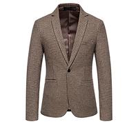 Veste habillée en Chambray pour Homme avec Poche à Bouton Unique - Coupe régulière - Légère - Manches Longues - Séchage Rapide - Manches Longues - pour Le Travail - Veste à Carreaux - Coupe ajustée