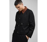 Veste Harrington oversize en synthétique homme - noir - L, noir