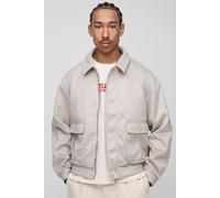 Veste Harrington oversize utilitaire en synthétique homme - gris - XL, gris