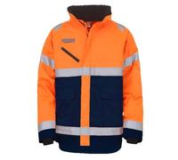 Veste Haute Visibilité - Yhvp309 - Orange Fluo Et Bleu Marine