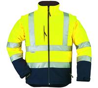 Veste hi-viz softshell 3m capuche integree jaune marine taille m