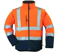 Veste hi-viz softshell 3m capuche integree orange marine taille l