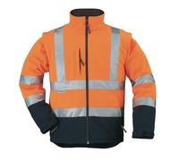 Veste hi-viz softshell 3m capuche integree orange marine taille xl
