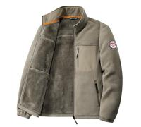 Veste Hiver Chaude Homme a Capuche Manteau Épais En Cuir Pull Grande Taille Coupe-Vent Coupe Vent Tactique movible Travail