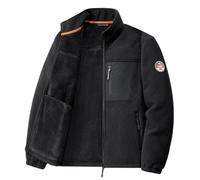 Veste Hiver Chaude Homme a Capuche Manteau Épais En Cuir Pull Grande Taille Coupe-Vent Coupe Vent Tactique movible Travail