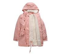 Veste Hiver Femme Mode Couleur Unie Manches Longues Matelassée Capuche Parka Épaisse Doublure Polaire Doudoune Chaude Coupe Ajustée pour Grand Froid Manteau Femme Hiver