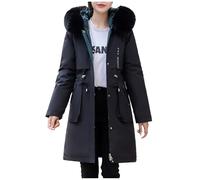 Veste Hiver Femme Nouveau Parka Vivre dans Face Mi Longue Mode Loose Tendance Matelassée Doudoune Coupe Ample Confortable Douillette Manches Longues Manteaux Femme Hiver