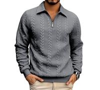 Veste Hiver Homme Chaude Jacquard Norvégien Chic Taille Grande Militaire Zippé Japonais Men's Hoodies & Sweatshirts Long Manches Laine Cheminée Moto Lot Coton Lumineux Style Pull Col en V XXL