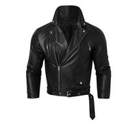 Veste Hiver Homme en Cuir Pantalon Moto Jacket Punk Long Bombers Retro Blousons Mi Saison Homologué Perfecto Manteau Automne Noir Blouson Legere Sherpa