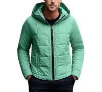 Veste Hiver Thermique Coupe Vent Bombardier Plume Zippée Chauffante Chaude Matelassée Chantier Fine Running Randonnée Aviateur Marque Ski Matelassé Doudoune Duvet Homme Vert Clair XL