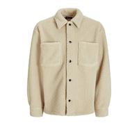 JACK & JONES Veste Polaire Homme avec Boutons, col, Motif Carreaux Teddy, Couleurs:Couleur-Sable, Taille:L