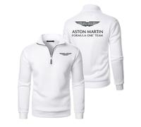Veste Homme à Zippée Aston mar-t.in, Blouson Homme Casual Léger Beau, Jacket Aviateur Homme Casual avec Poche, Sweats(White,XXL)