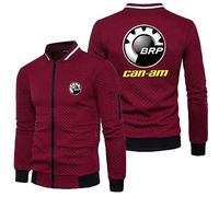 Veste Homme à Zippée C.a.n-a.m, Bomber Blouson avec Col Montant, Jacket Homme de L'aviateur Thin avec Poche -Red||XL