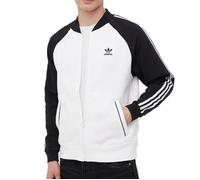 Veste Homme Adidas Fleece - Blanc/Noir - Col montant - Fermeture par zip - Poches zippées L