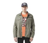 Veste Homme Army, Surchemise Homme Coton, Vert, Noir, Taille L