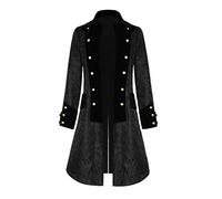 Veste Homme Automne, Gothique Hommes Queue de Pie Bouton Mode Redingote Uniforme Manteau Veste Hommes Manteaux et Vestes (Black, XL)
