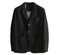 Veste Homme,Blazer Décontracté en Coton pour Homme, Veste De Costume Ample À Revers, Simple Boutonnage, Léger, pour Le Sport, La Marche, La Randonnée, Le Quotidien, Noir, XL
