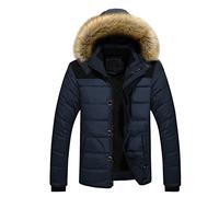 Veste Homme Classique Slim Doudoune Hiver Chaude avec Capuche Veste Polaire Travail Impermeable Parka Pull Noel Homme Pas Cher Veste Chauffant Bleu M