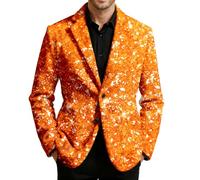 Veste Homme Costume Veste De Costume Homme Disco Blazer À Paillettes Chic Et Elegant Sequins Blazers Croisé Violet A Paillette Vert Serpent Redingote XL Costumes Rouge Fluo Casual Noir Tenue pour
