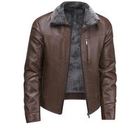 Veste Homme Couleur Unie Revers Chaud Veste Hiver Décontractée Hiver Slim Fit Manteau Laine Manches Longues Veste Décontractée Veste Confortable Veste en Cuir Manteau Décontracté Flocage Moto, O