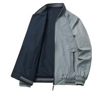 Veste Homme Coupe-Vent Manteau Imperméable, Veste décontractée Homme légère Confortable Coupe ajustée Manches Longues Fermeture éclair réversible pour randonnée Quotidienne Maison extérieur