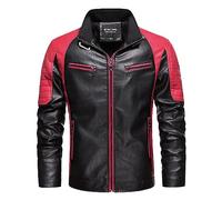 Veste Homme Cuir Blouson Moto Homologué Noir Blousons Punk Sherpa Manteau Long Bombers Hiver Jacket Perfecto Mi Saison Retro