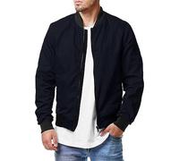 Veste Homme Ete,Blouson Aviateur Pour Homme Léger Blouson Tunique Veste Coupe Ajustée Veste De Transition De Couleur Unie Manteau De Baseball Veste Décontractée À Poches Multiples Collegejacke ,Bleu
