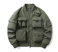 Veste Homme Ete,Blouson Aviateur Pour Homme Veste De Sport En Plein Air À Poches Multiples Veste De Motard Tactique Veste De Transition Vintage Pour Homme Veste De Bombardier Classique À Coupe Régul