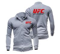 Veste Homme Ete Zippé Ultimate Fight, Blouson de Sport Léger Col Montant, Veste Coupe-Vent pour Randonnée Cyclisme, Travail(Gray,3XL)