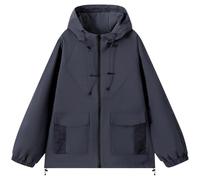 Veste Homme Européenne Unie À Capuche Zip Décontractée Loose Sport Confortable Extérieur, Look Moderne Et Fonctionnel, Parfaite pour La Ville Ou La Nature avec Poches