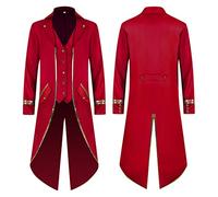 Veste Homme Gothique Imprimé Boutons Style Grande Taille Veste Costume Tailcoat Bouton Décoration Slim Fit Manteau Redingote Homme Bleu Pour Homme Costume D'halloween