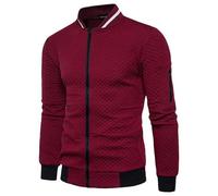 Veste Homme Grande Taille, Veste décontractée pour Hommes Cardigan à col Montant et Fermeture éclair Style Tendance Confortable pour Tenue Business Casual