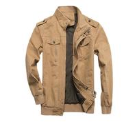 Veste Homme Habillé Vestes demi-saison Automne Ete Blousons d'aviateur course Manteaus en softshell coton coupe-vent zippée chic Style universitaire aviateur loisirs parka
