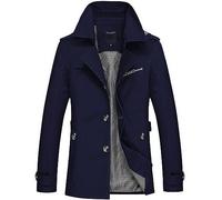 Veste Homme Habillé Vestes demi-saison de Printemps Blousons d'aviateur motard Manteaus en matelassée cuir col montant poches Transition militaire cargo avec fermeture clair