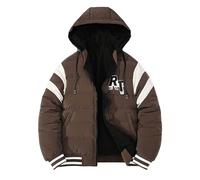 Veste Homme Hiver Réversible Deux Faces Color Block À Capuche Coupe Loose Épaisseur Renforcée Décontracté pour Un Hiver Tendance Et Chaud Blouson Double Face