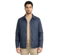 Veste Homme Imperméable Coupe Vent - Blouson Mi Saison Sans Capuche Légère Resistante - Bomber Duvet Softshell Gilet Matelassé Chic (FR/ES, Alpha/lettres, L, Taille normale, Taille normale, Bleu)