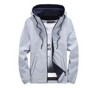 Veste Homme Impérmeable Veste à Capuche, Coupe Vent Manteau Homme Multi Poches Doublure en Polaire Chaude Résistant Léger Sport Running Pliable Poncho Manteau de Pluie Neige