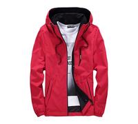 Veste Homme Impérmeable Veste à Capuche, Coupe Vent Manteau Homme Multi Poches Doublure en Polaire Chaude Résistant Léger Sport Running Pliable Poncho Manteau de Pluie Neige